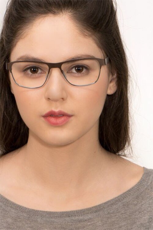 Python Matte Brown MetalEyeglass Frames for Women from EyeBuyDirect
