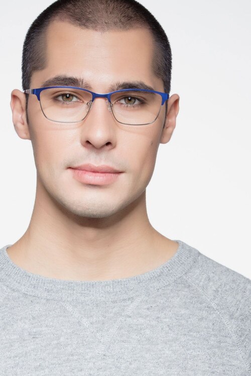 Cascade Bleu MétalMontures de lunettes de vue pour Hommes d'EyeBuyDirect