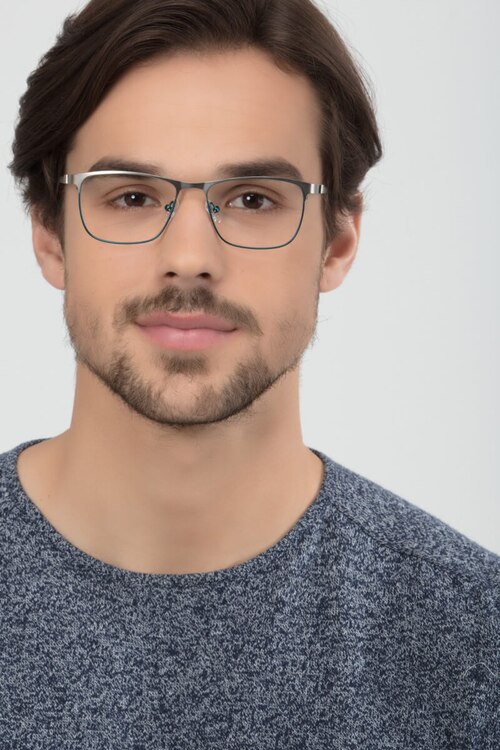 Pinion Gunmetal MetalEyeglass Frames for Men from EyeBuyDirect