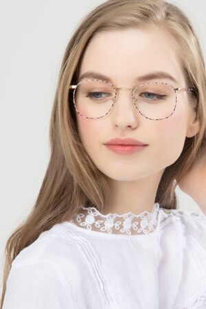 Floral Golden Blossom -  Metal Eyeglasses
