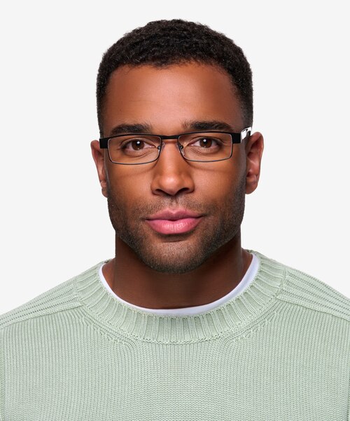 Katia Noir MétalMontures de lunettes de vue pour Hommes d'EyeBuyDirect