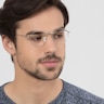 Epilogue Silver MetalEyeglass Frames for Men from EyeBuyDirect