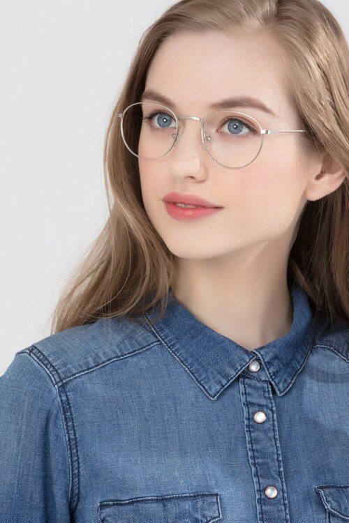 Epilogue Silver MetalEyeglass Frames for Women from EyeBuyDirect
