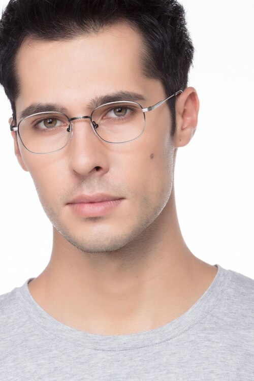 Caesar Gunmetal MetalEyeglass Frames for Men from EyeBuyDirect