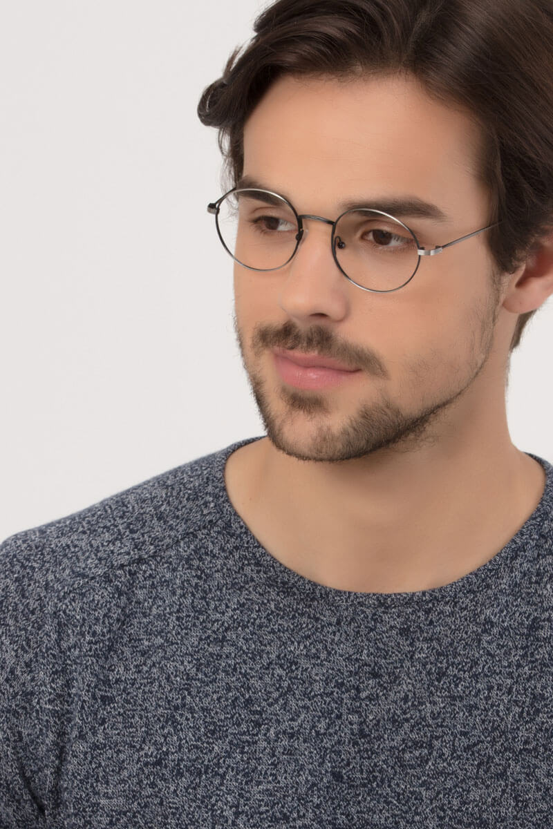 Motif Round Gunmetal Full Rim Eyeglasses Eyebuydirect Canada 