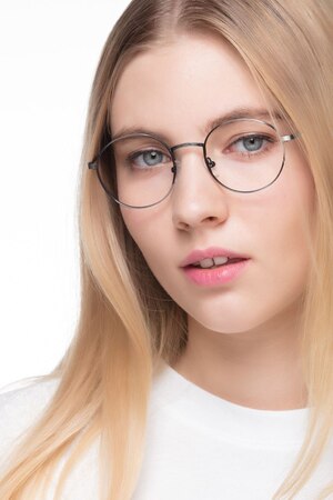 Gunmetal Motif -  Vintage Metal Eyeglasses