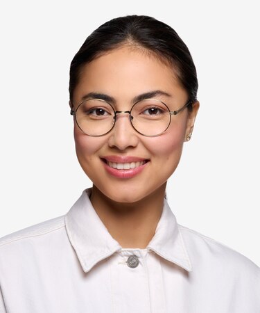 Bronze Inscription -  Vintage Metal Eyeglasses