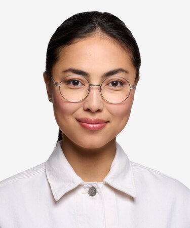 Silver Inscription -  Vintage Metal Eyeglasses