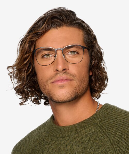 Ember Matte Black MetalEyeglass Frames for Men from EyeBuyDirect
