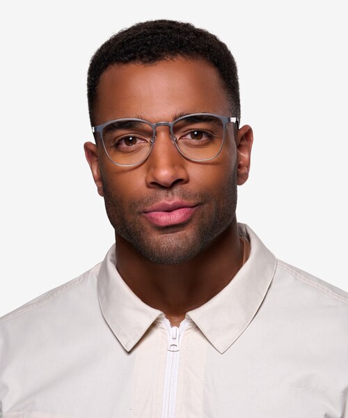 Ember Silver MetalEyeglass Frames for Men from EyeBuyDirect