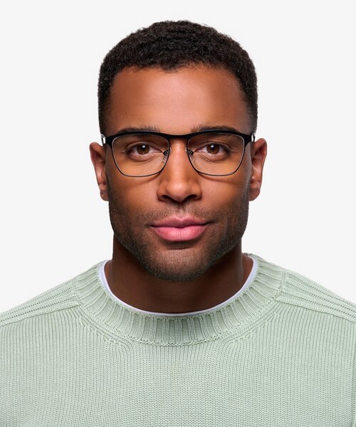 Foundry Black MetalEyeglass Frames for Men from EyeBuyDirect