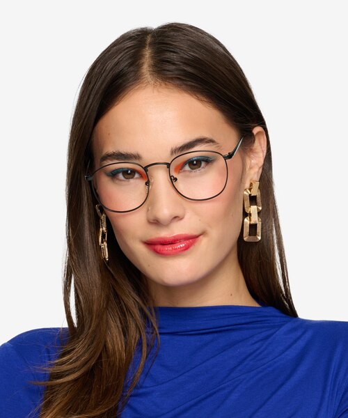 St Michel Black MetalEyeglass Frames for Women from EyeBuyDirect