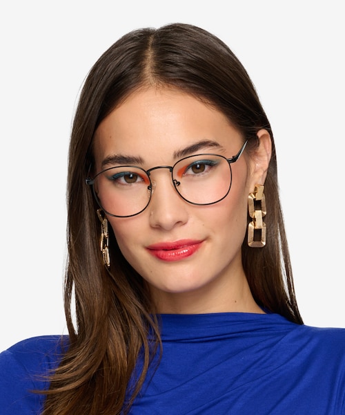 St Michel Black MetalEyeglass Frames for Women from EyeBuyDirect