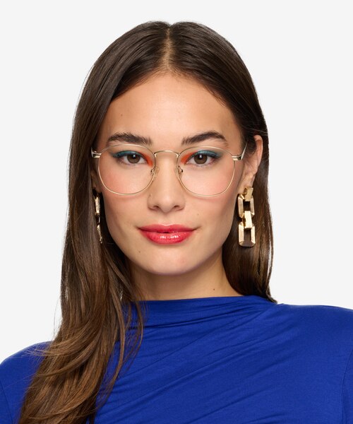 St Michel Golden MetalEyeglass Frames for Women from EyeBuyDirect