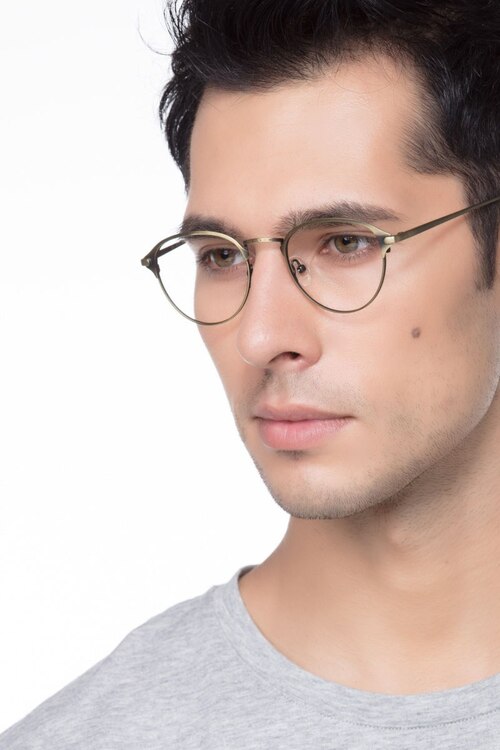 Wrap Bronze MetalEyeglass Frames for Men from EyeBuyDirect
