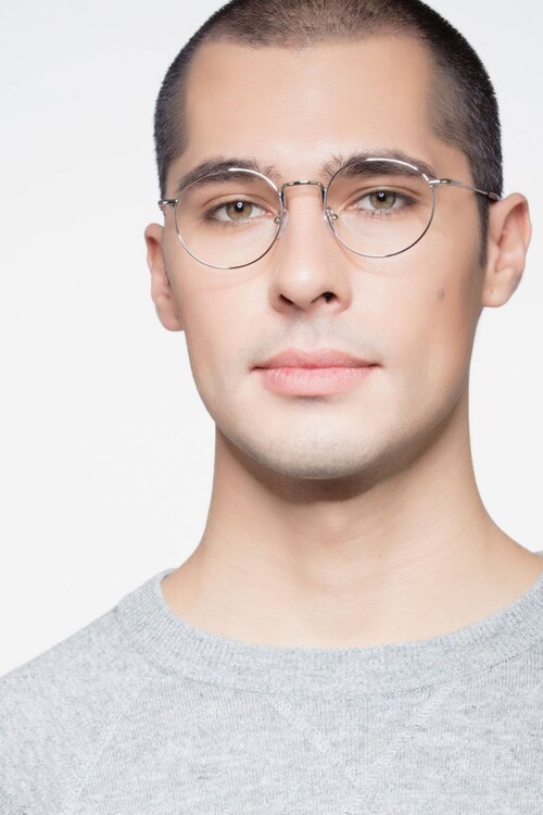 Puzzle Silver MetalEyeglass Frames for Men from EyeBuyDirect