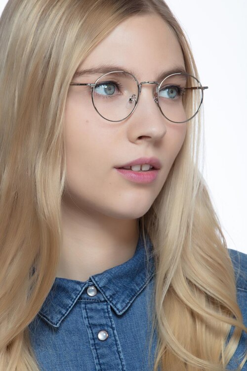 Puzzle Silver MetalEyeglass Frames for Women from EyeBuyDirect