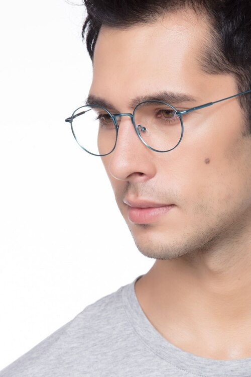 Puzzle Blue MetalEyeglass Frames for Men from EyeBuyDirect