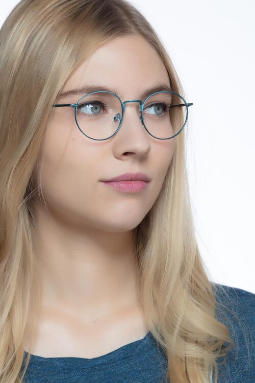 Puzzle Blue MetalEyeglass Frames for Women from EyeBuyDirect