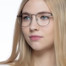 Closer Matte Blue MetalEyeglass Frames for Women from EyeBuyDirect