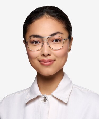 Matte Silver Discover -  Vintage Metal Eyeglasses