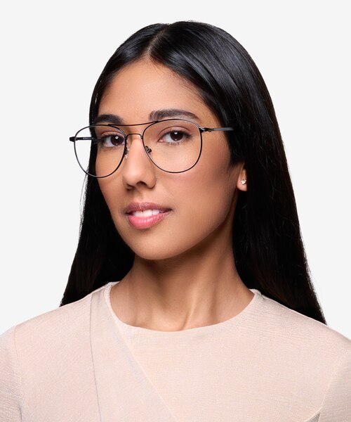 Westbound Dark Navy MetalEyeglass Frames for Women from EyeBuyDirect
