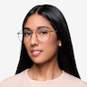 Westbound Dark Navy MetalEyeglass Frames for Women from EyeBuyDirect