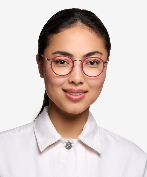 Carnival Matte Red Acetate-metalMontures de lunettes de vue pour Femmes d'EyeBuyDirect