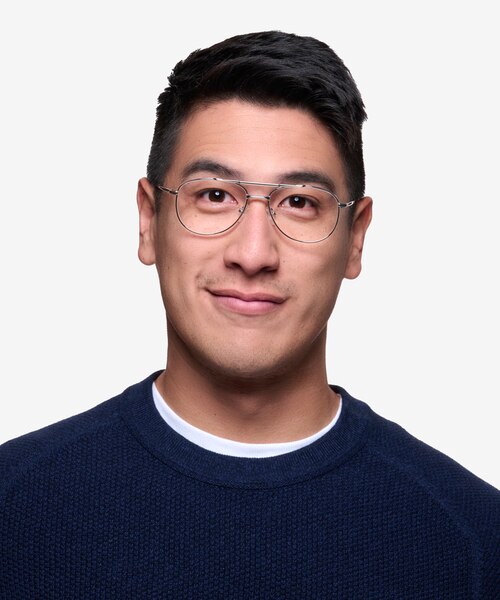 Tasker Argenté MétalMontures de lunettes de vue pour Hommes d'EyeBuyDirect