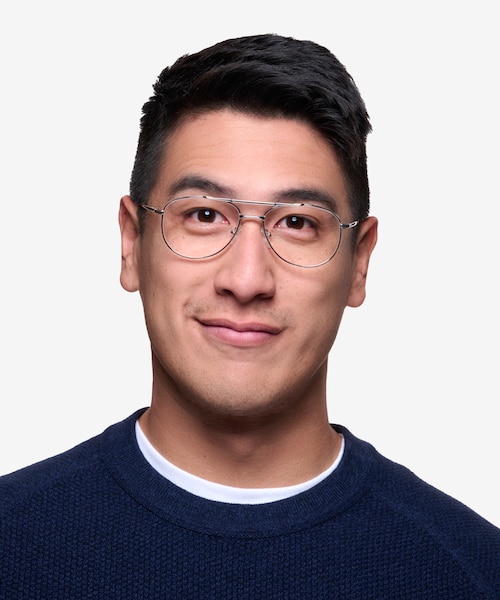 Tasker Silver MetalEyeglass Frames for Men from EyeBuyDirect