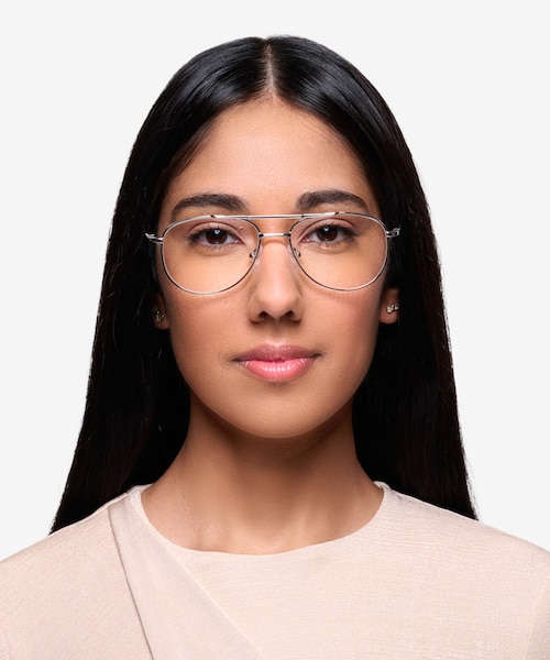 Tasker Silver MetalEyeglass Frames for Women from EyeBuyDirect