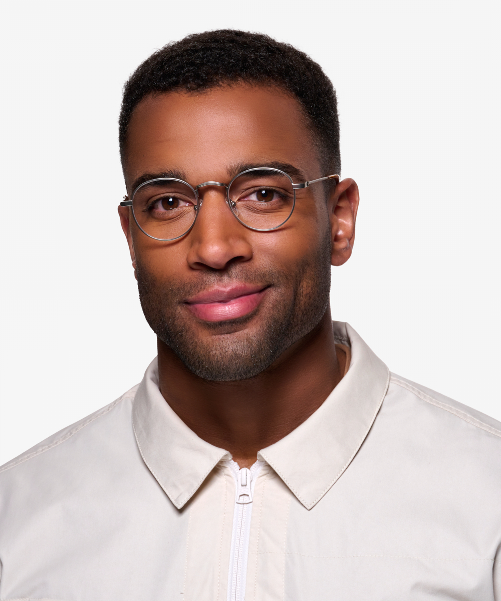 Cupertino Round Silver Full Rim Eyeglasses Eyebuydirect