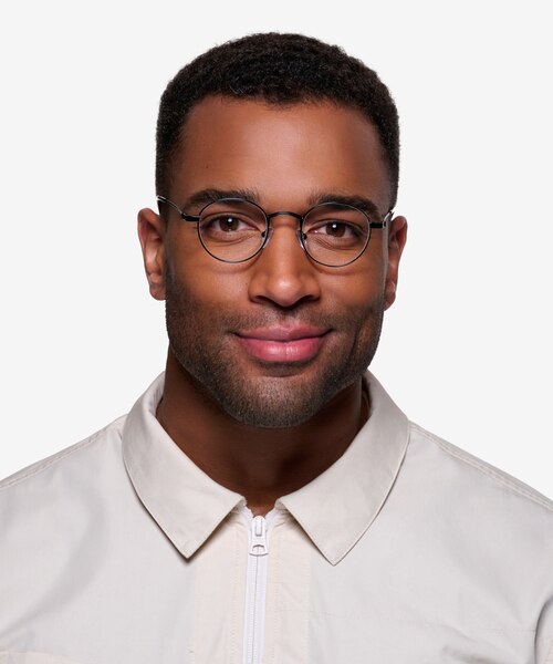 Cupertino Noir MétalMontures de lunettes de vue pour Hommes d'EyeBuyDirect