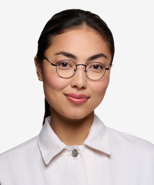 Cupertino Black MetalEyeglass Frames for Women from EyeBuyDirect