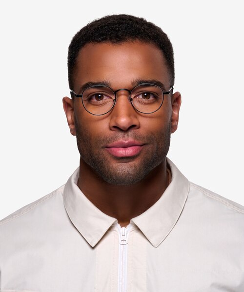 Cupertino Noir MétalMontures de lunettes de vue pour Hommes d'EyeBuyDirect