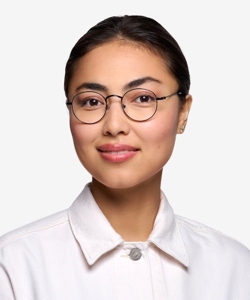 Cupertino Black MetalEyeglass Frames for Women from EyeBuyDirect