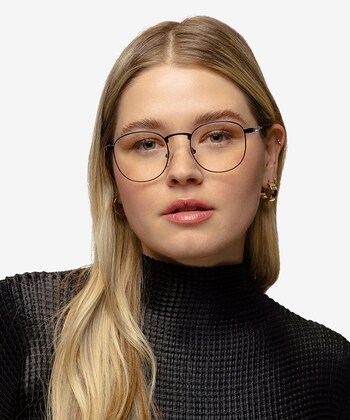 Progressive Eyeglasses Online with Mediumfit, Square, Full-Rim Acetate/ Metal Design — Vinyl in Clear Brown/black/tortoise by Eyebuydirect - Lenses