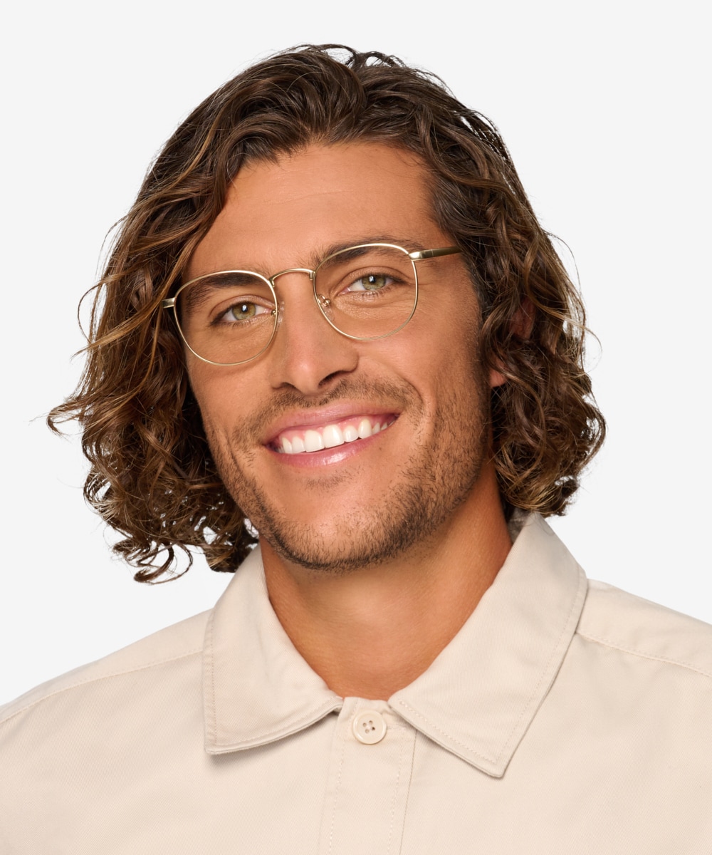 Men's best sale gold eyeglasses