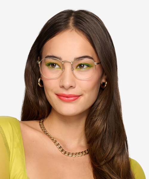 St Michel Golden MetalEyeglass Frames for Women from EyeBuyDirect