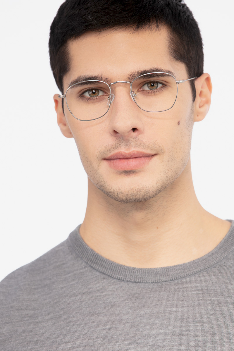 Sonder Square Silver Glasses for Men Eyebuydirect Canada