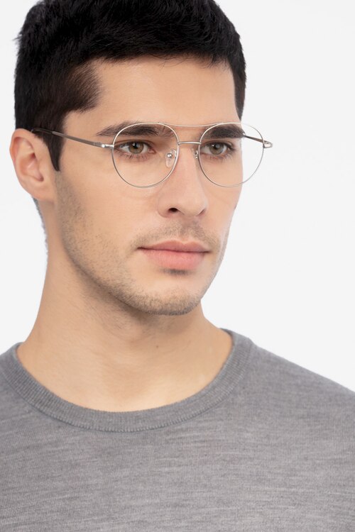 Cassini Argenté MétalMontures de lunettes de vue pour Hommes d'EyeBuyDirect
