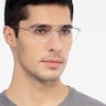 Cassini Argenté MétalMontures de lunettes de vue pour Hommes d'EyeBuyDirect