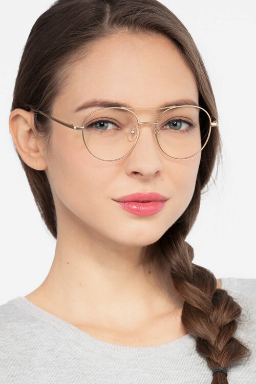 Cassini Golden MetalEyeglass Frames for Women from EyeBuyDirect