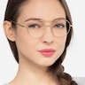 Cassini Golden MetalEyeglass Frames for Women from EyeBuyDirect