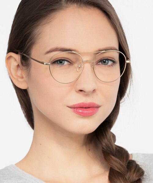 Cassini Golden MetalEyeglass Frames for Women from EyeBuyDirect
