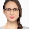 Fixate Black Golden MetalEyeglass Frames for Women from EyeBuyDirect