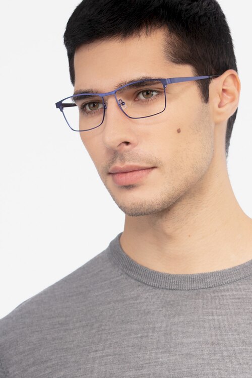 Caliber Blue MetalEyeglass Frames for Men from EyeBuyDirect