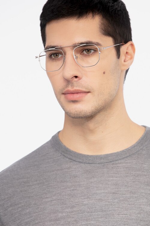 Cordon Matte Silver MetalEyeglass Frames for Men from EyeBuyDirect