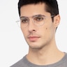 Cordon Matte Silver MetalEyeglass Frames for Men from EyeBuyDirect