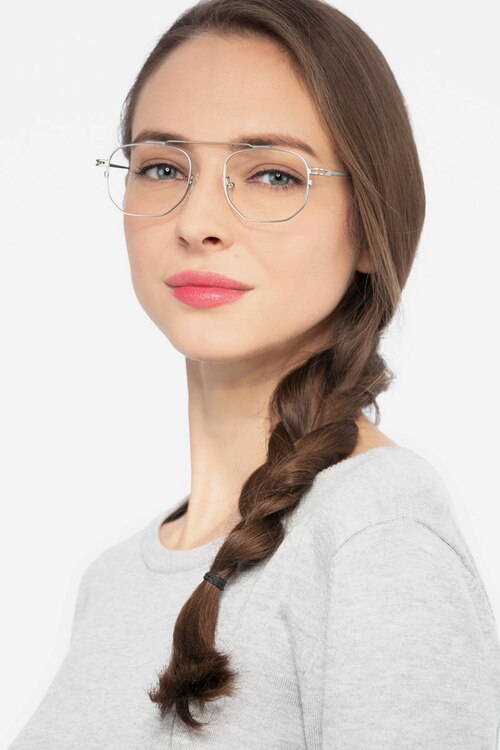 Cordon Matte Silver MetalEyeglass Frames for Women from EyeBuyDirect